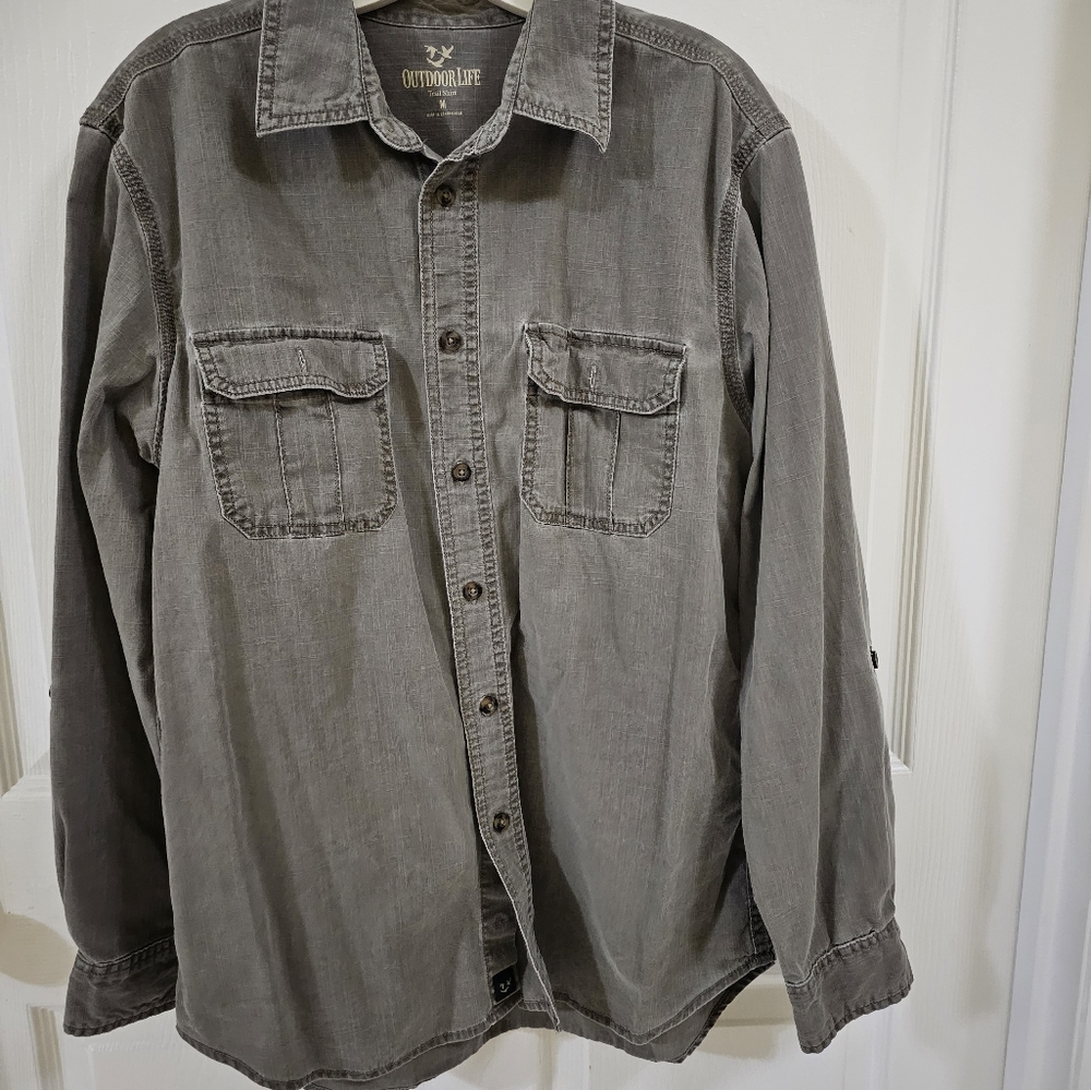 Men's LS stone washed 100% cotton shirt